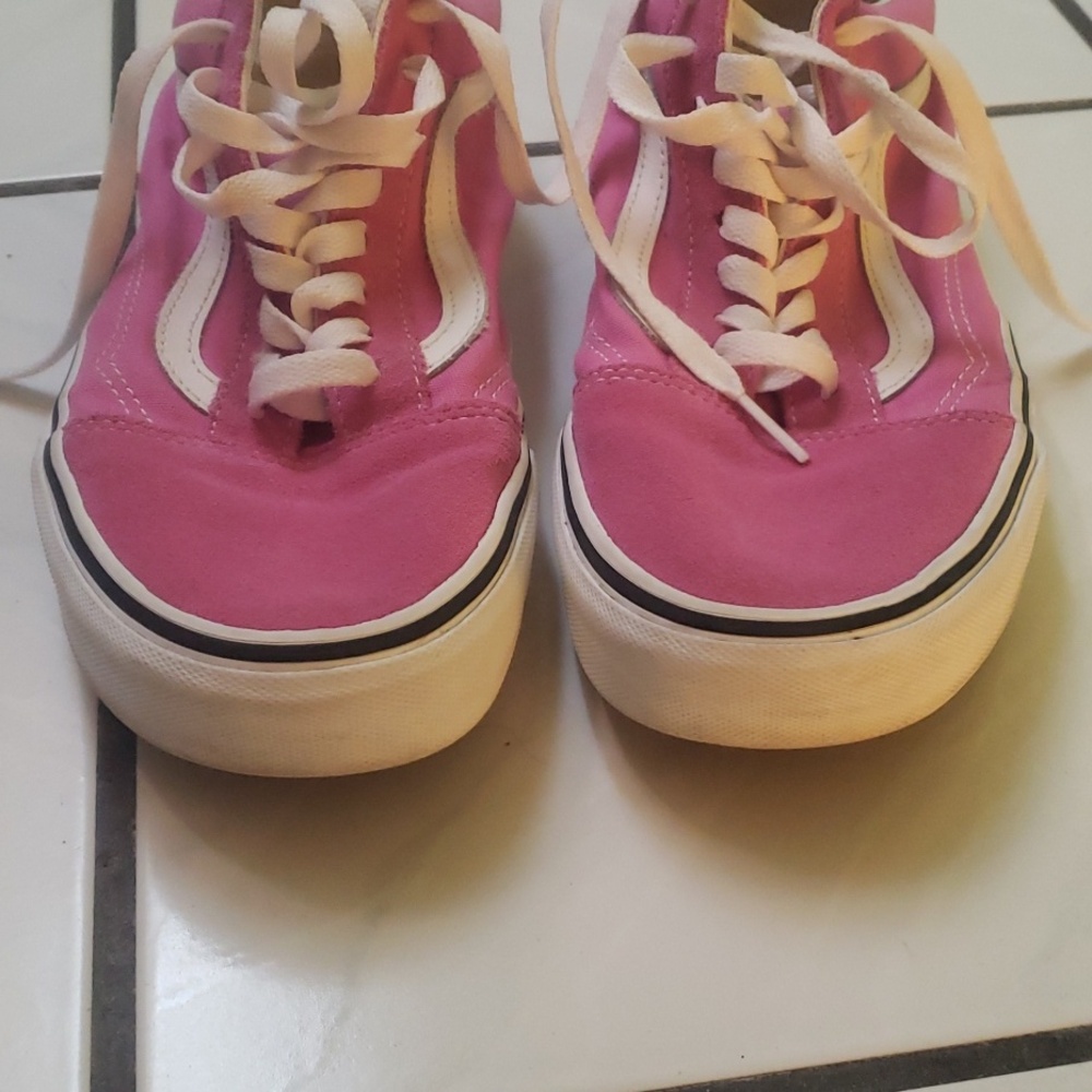 Vintage like new "Vans" Pink old skool low skate sneakers with white stripe - Picture 8 of 8